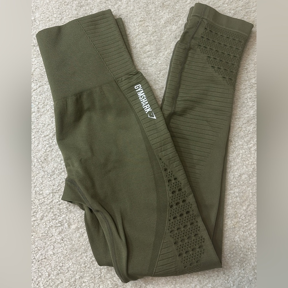 Gymshark Energy Seamless Leggings Olive Green Size S